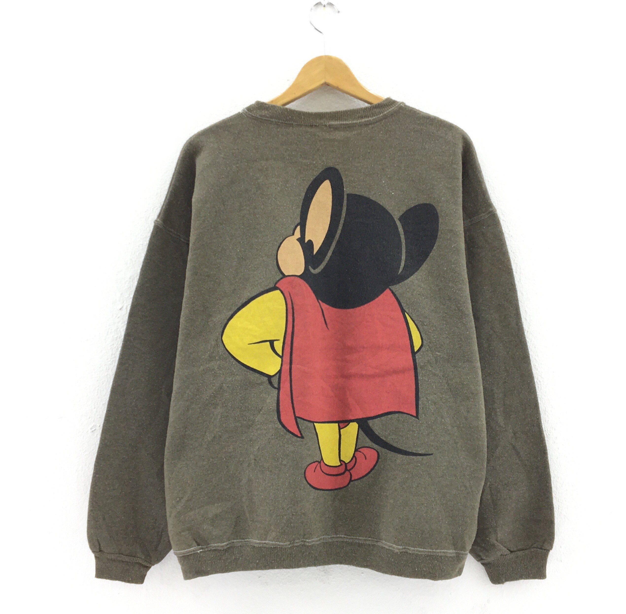 Vintage 1990s Mighty Mouse Crewneck Long Sleeve Sweatshirt Big 