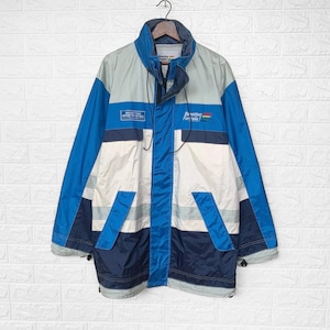 Vintage 1990s Benetton Hard Race Formula 1 Racing Team Windbreaker Jacket Embroidered Logo  / Size L