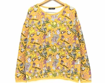 Vintage Hysteric Mini CrewNeck Longsleeve Sweatshirt Pullover Farbe Gelb Vintage Kleidung Hysteric Glamour Japanische Marke / L