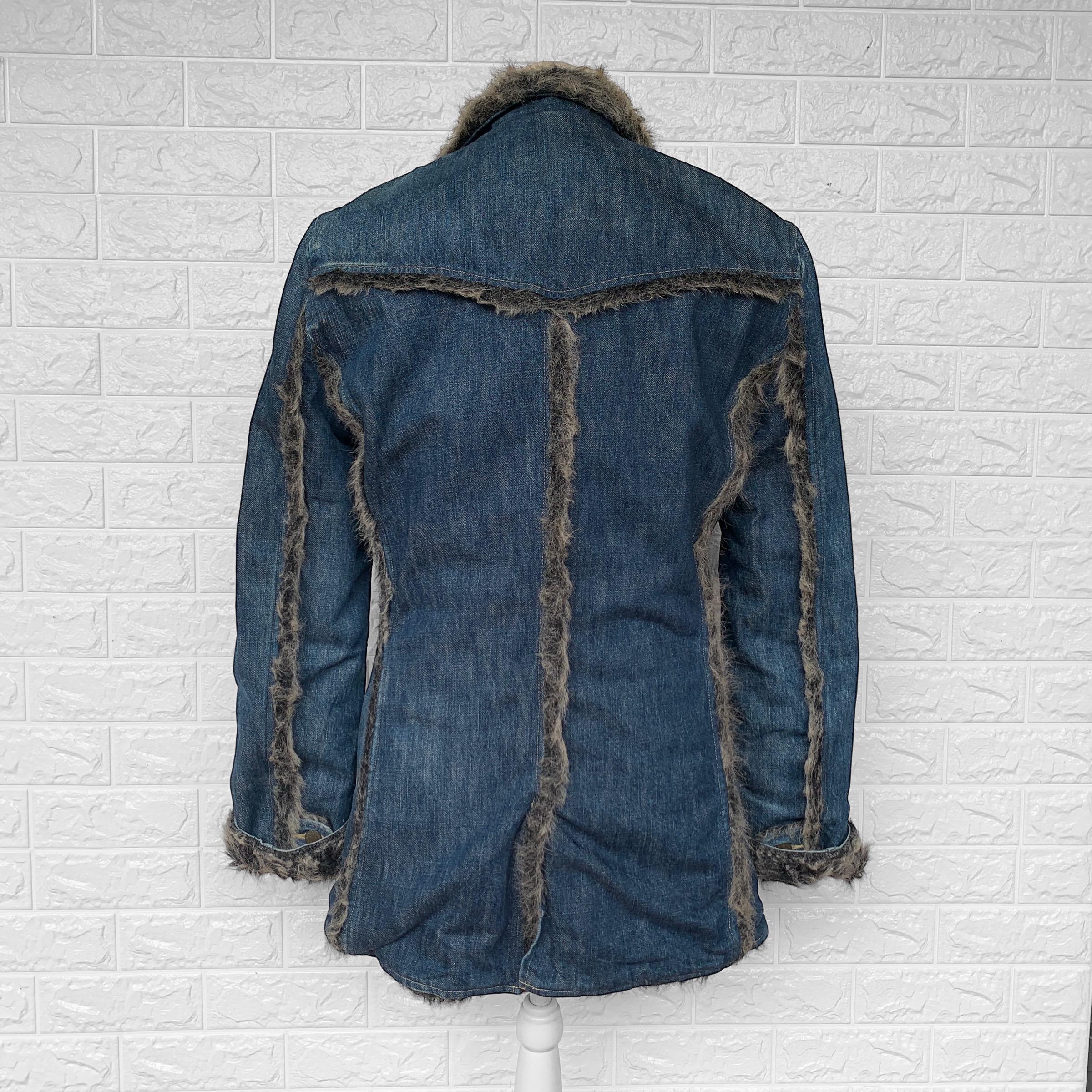 BACK BONE JAPAN Vintage Fake Fur Denim Jacket - Japanese Fashion