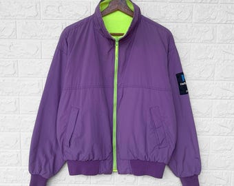 Vintage jaren 90 Helly Hansen omkeerbaar fleece bomberjack met geborduurd logo vintage windjack voor buiten / M