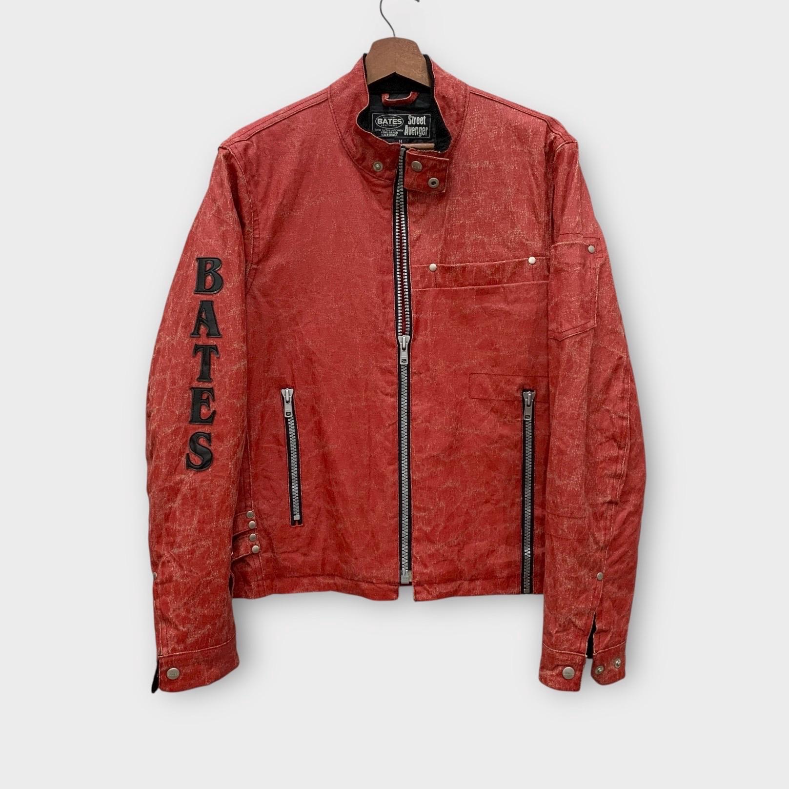 Vintage Bates Leathers Custom Jacket Red Distressed Motorcycle