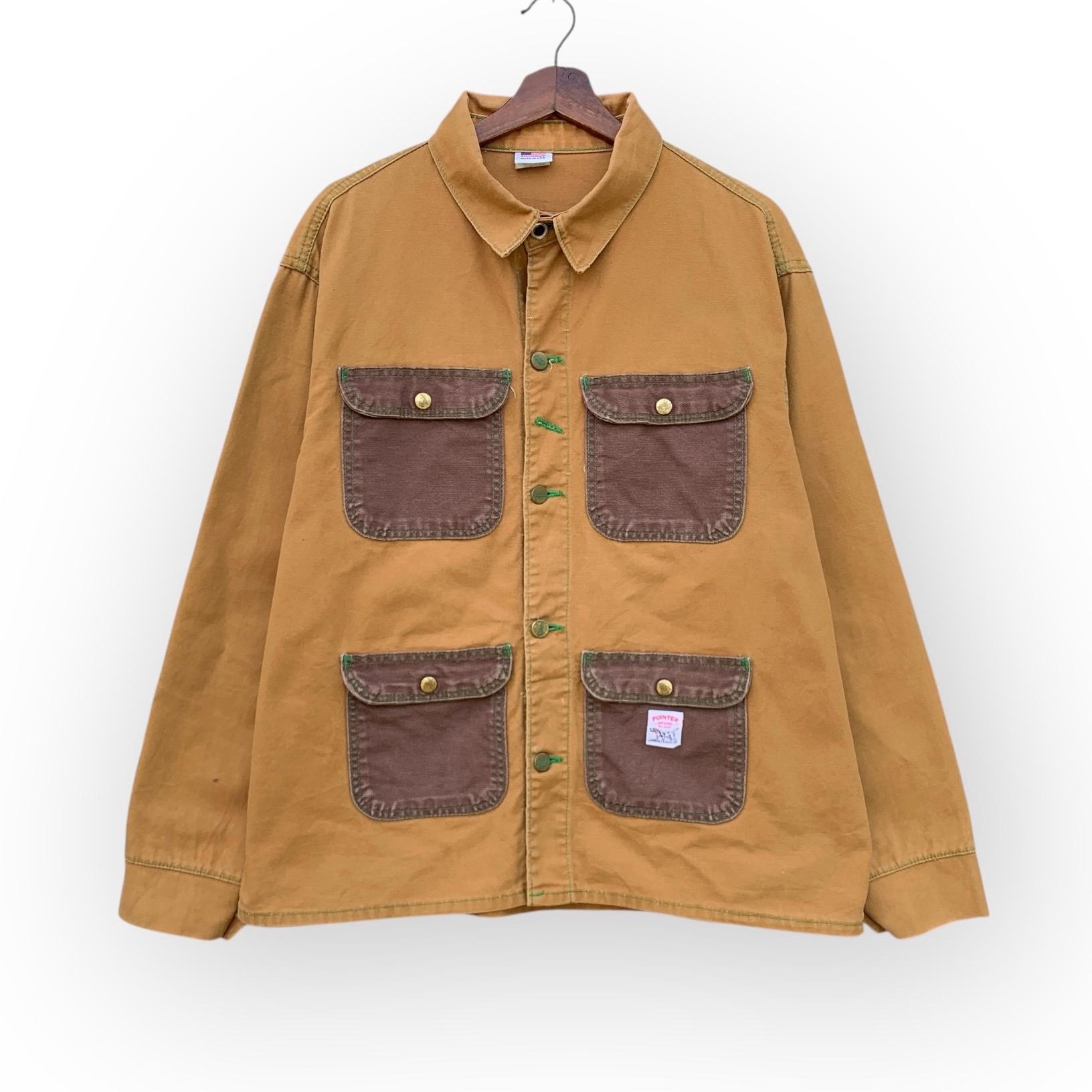 Vintage Pointer Brand Blue Denim Engineer Chore Work Jacket