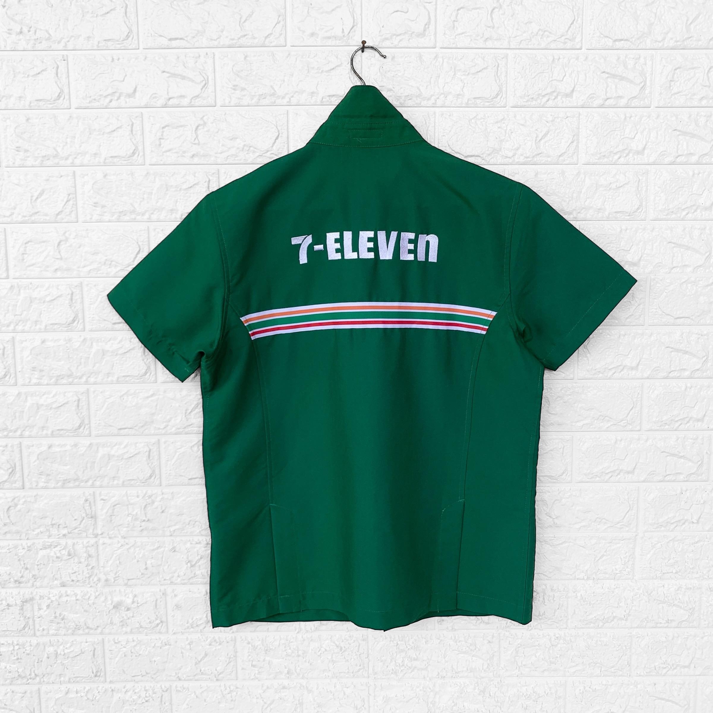 イングランド代表 vintage print uniform Vintage Seven Eleven Uniform Workers Zipper Shirt Made in