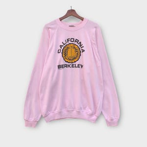 RARE! Vintage 1980s HANES University Of California Berkeley Crewneck LongSleeve Sweatshirt Big Logo Vintage Clothing / L