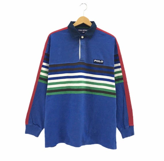 Rare! Vintage 90s Polo Sport Ralph Lauren Rugby Shirt Collar