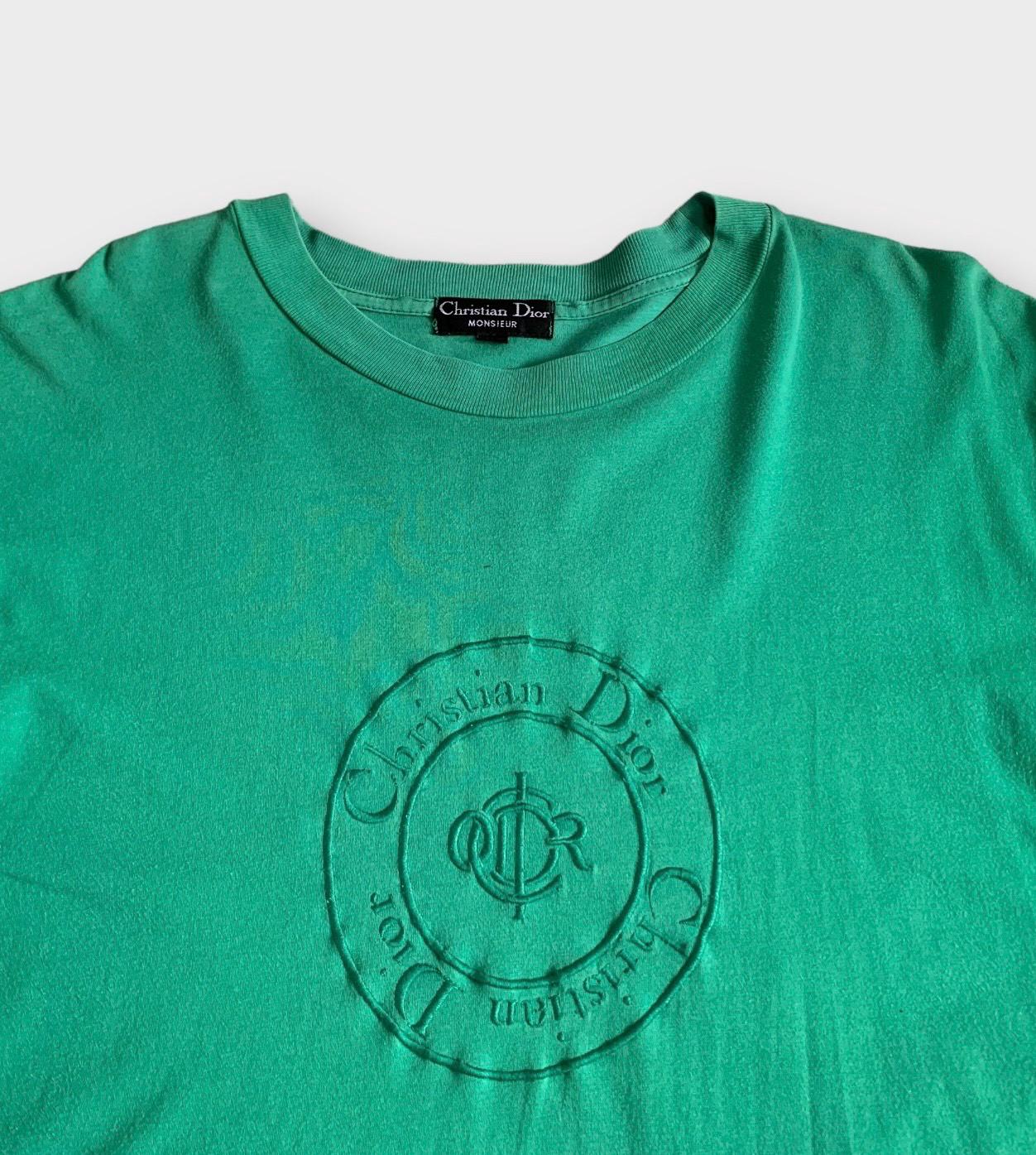Vintage Christian Dior Monsieur T Shirt Embroidered Logo / Large 
