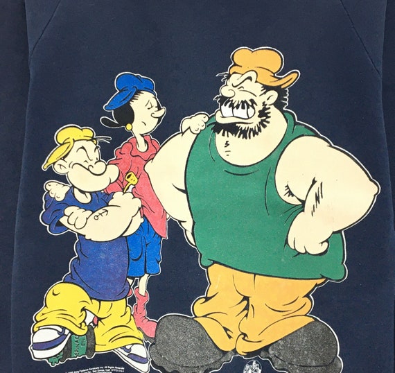 Rare! Vintage 90s Popeye The Sailor Crewneck Long… - image 4