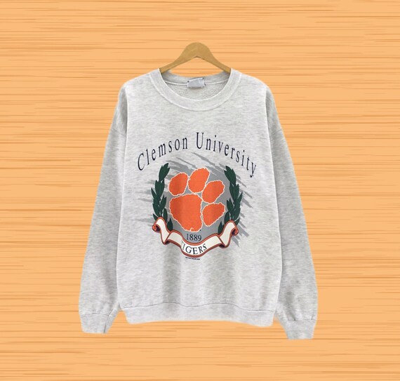 Rare Vintage 90s Clemson University Crewneck Long Sleeve