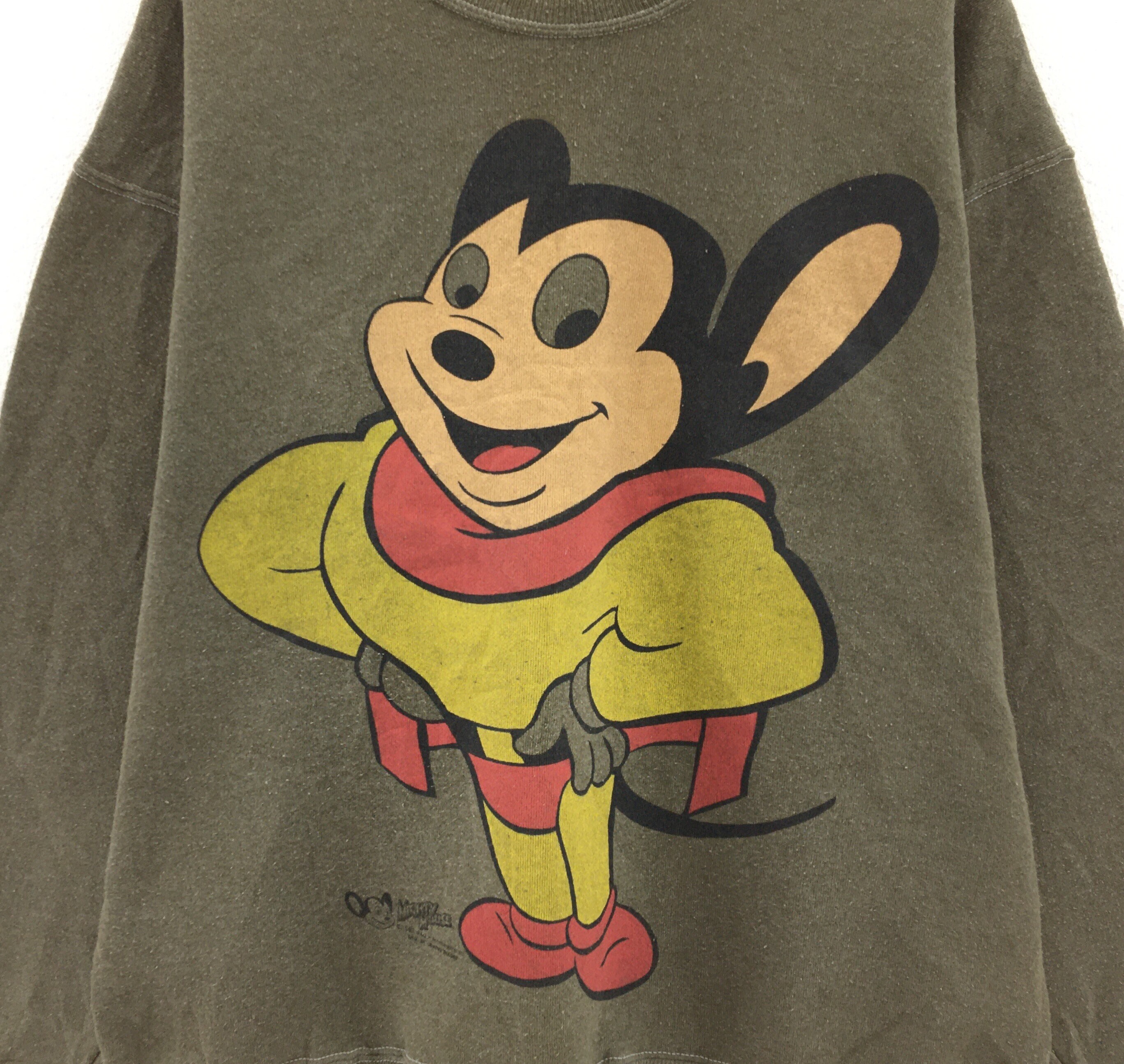 トップス MIGHTY MOUSE vintage sweat Vintage 1990s Mighty Mouse Crewneck Long Sleeve Sweatshirt