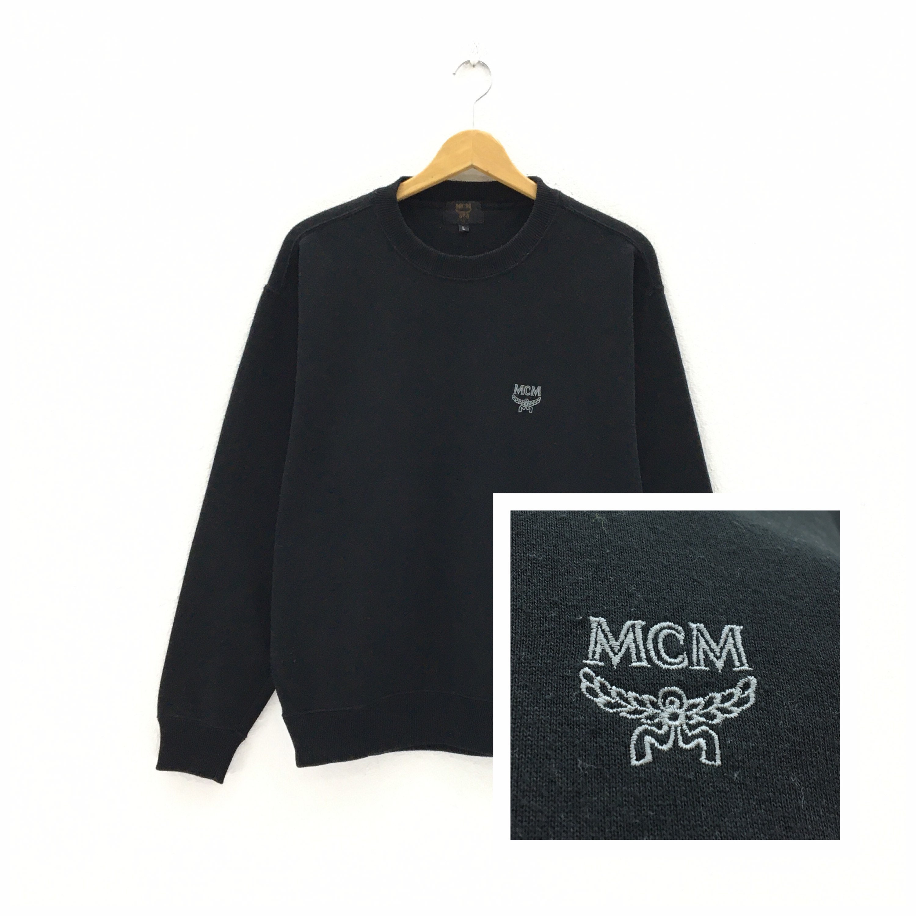 Nice Mode Creation Munchen MCM Crewneck Long Sleeve Sweatshirt Embroidered Small Logo Pull Over Jumper Top Brands Medium Fit Etsy