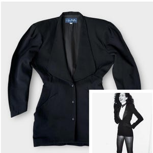 ICONIC Vintage 80s 90s Thierry Mugler Black Suit Jacket - Snap Button