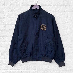 Vintage 90s Toyota Motorsport Nylon Navy Bomber Jacket Embroidered Logo Vintage Clothing Japanese Racing Jacket / M