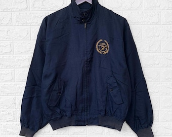 Vintage 90s Toyota Motorsport Nylon Navy Bomber Jacket Embroidered Logo Vintage Clothing Japanese Racing Jacket / M