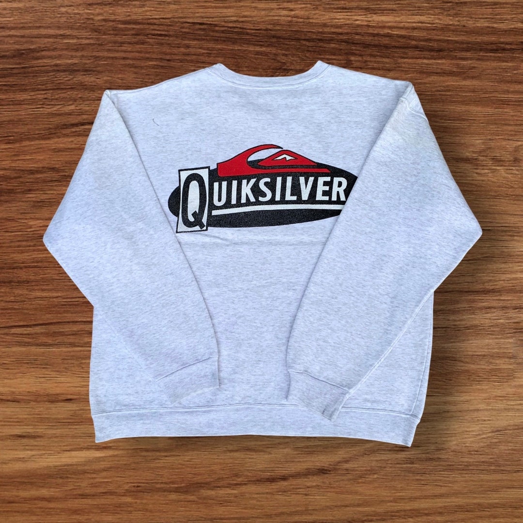 古着　Quicksilver Vintage 90s Quicksilver Crewneck Long Sleeve Sweatshirt Big Logo