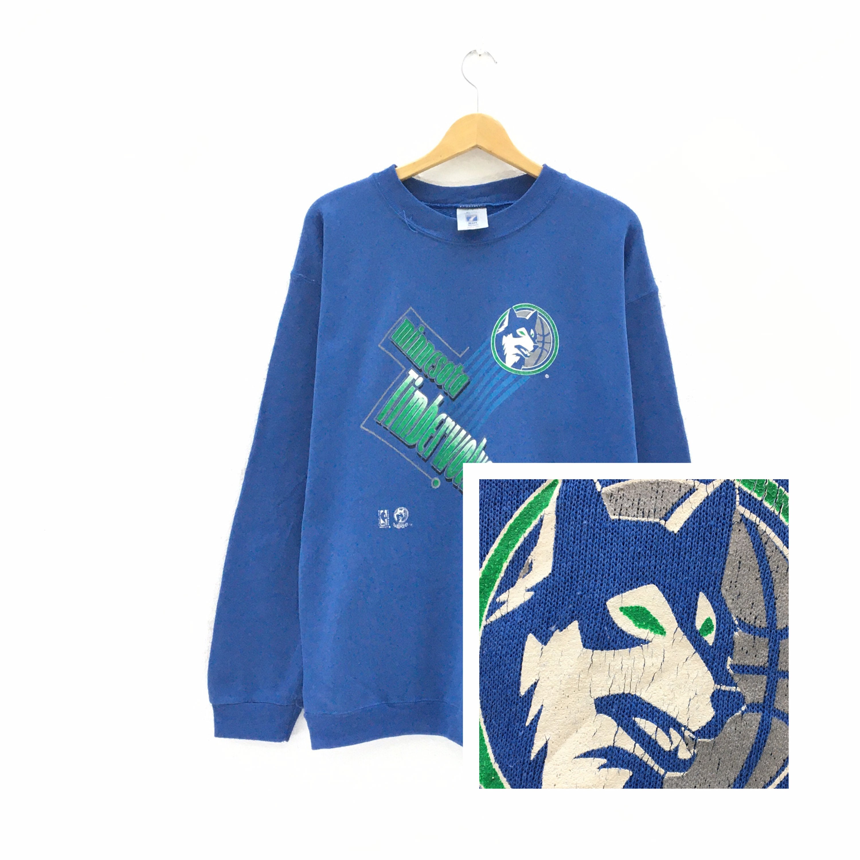 CustomCat Minnesota Timberwolves Vintage NBA Crewneck Sweatshirt Irish Green / 5XL