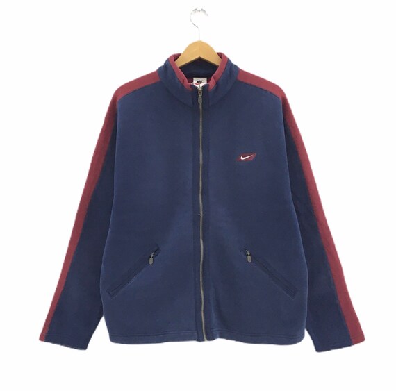 Extraordinario Sudadera Nike de manga larga con cremallera completa y logo pequeno bordado de Nike de los anos 90 Ropa vintage para hombre Ropa urbana Ajuste medio Etsy Espana