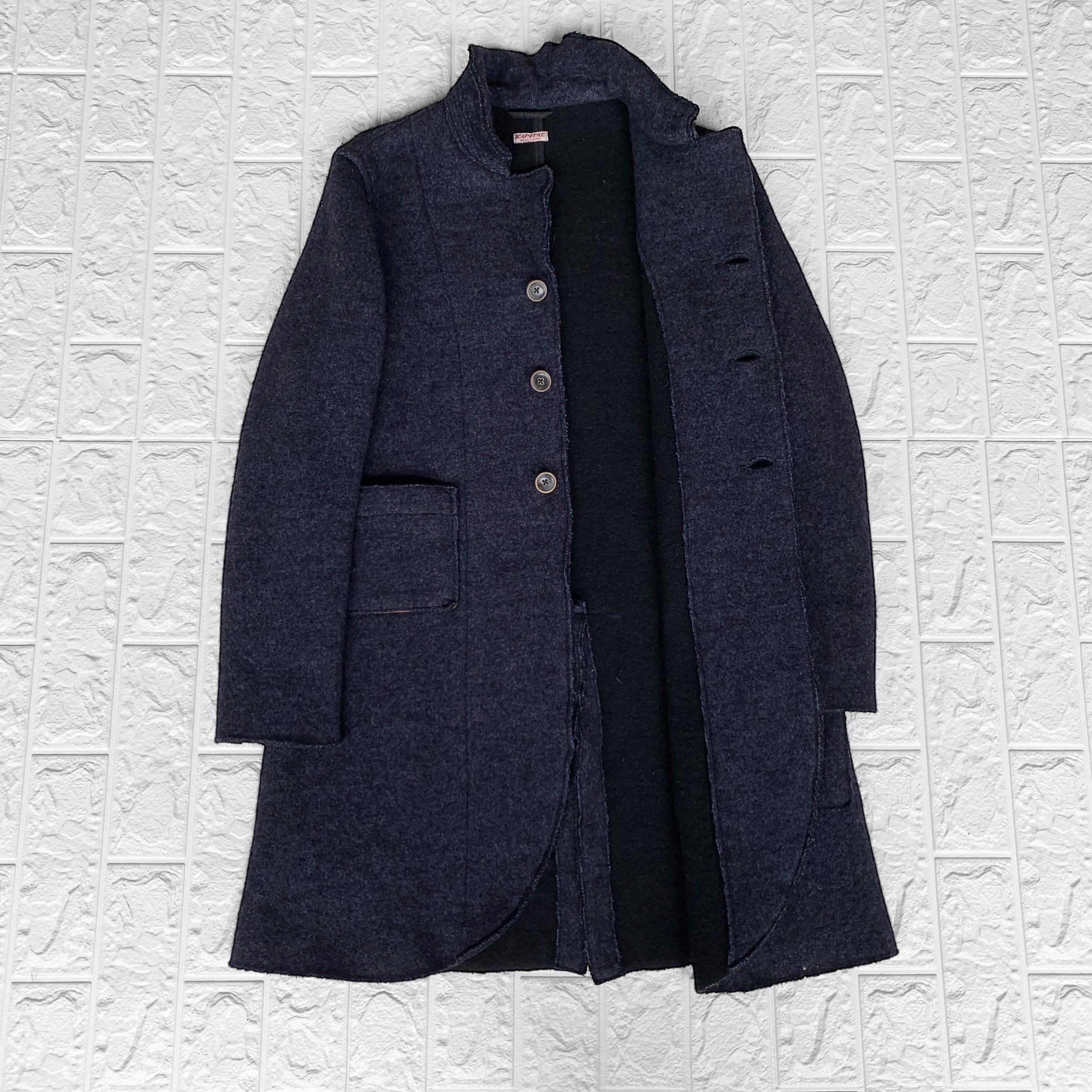 kapital キャピタル wool Pコート　ジャケット　美品 KAPITAL JAPAN Wool Coat + Parts Leather Kapital Button Jacket