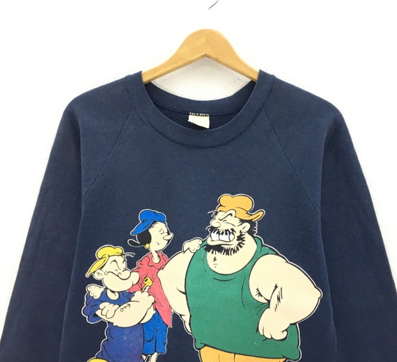 Rare! Vintage 90s Popeye The Sailor Crewneck Long… - image 3