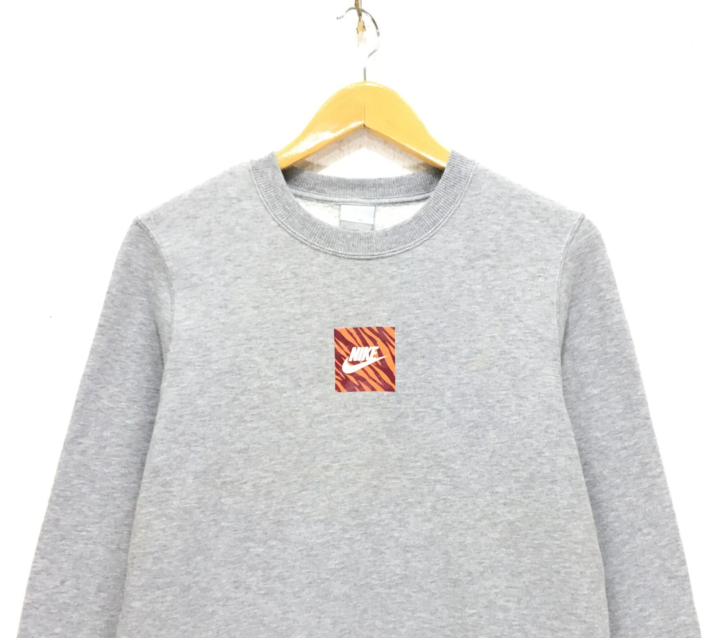 Nice Nike Middle Box Crewneck Long Sleeve Sweatshirt Big Logo Etsy UK