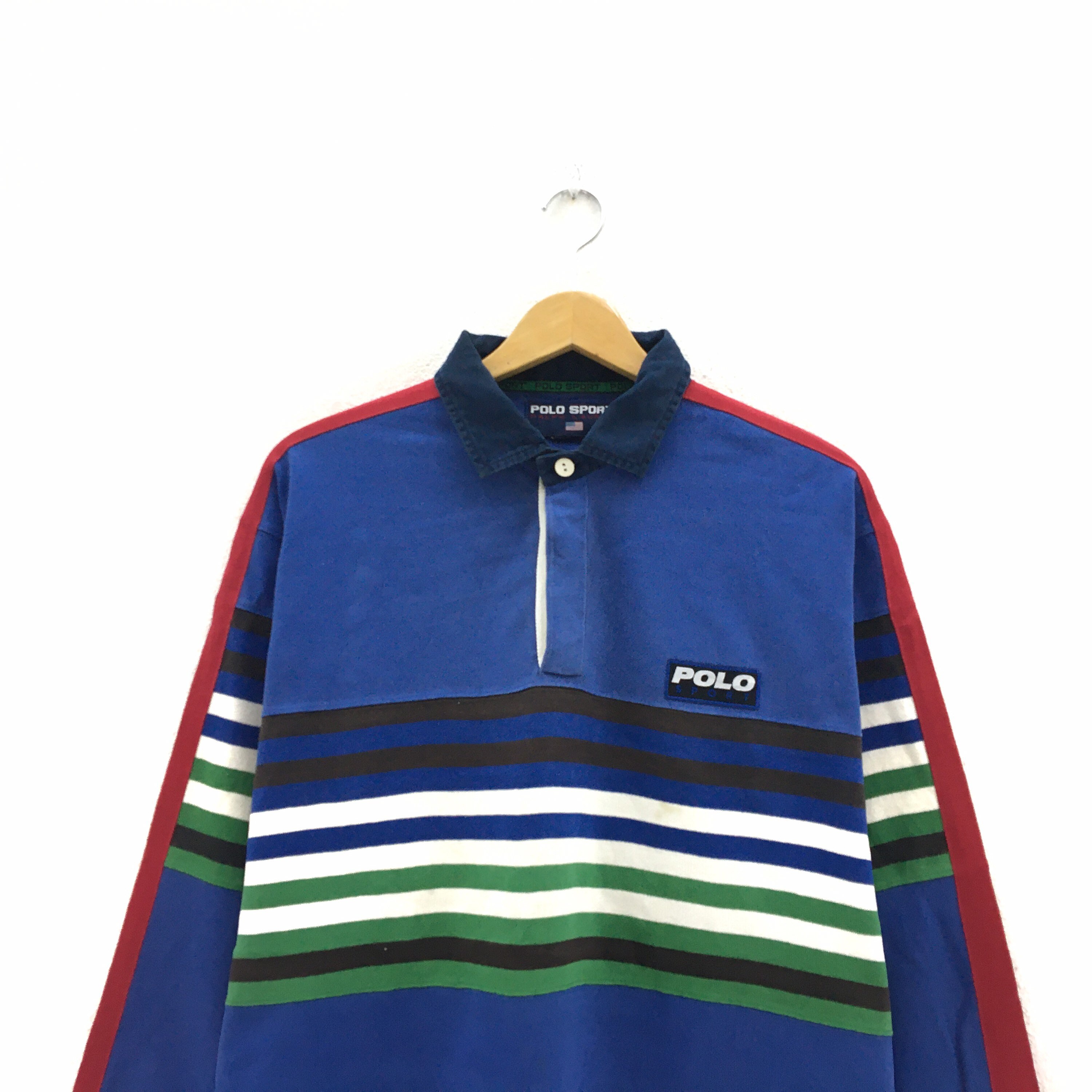 Rare! Vintage 90s Polo Sport Ralph Lauren Rugby Shirt Collar