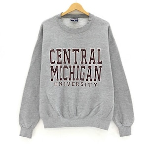 Vintage 90s Jansport University Central Michigan Crewneck LongSleeve Sweatshirt Vintage Clothing pullOver Jumper / University Fashion / M