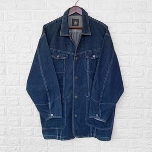 Fittz Satisfaction Japan Denim Chore Jacket - Japanese Brand Utility Workwear Double Pocket  / XL Size