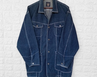 Jungle Storm Sherpa Lined Denim Chore Jacket Japanese Brand