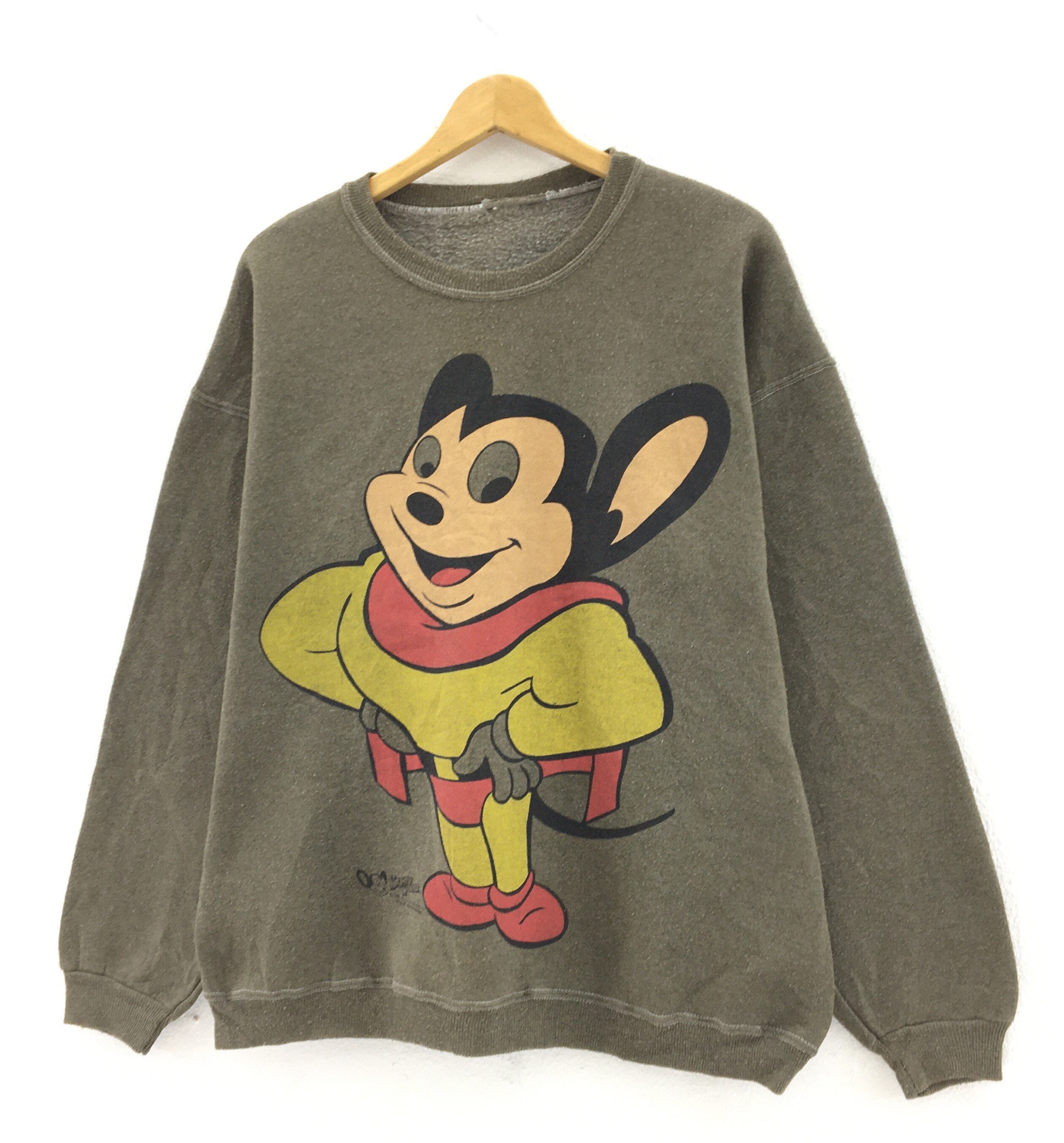 トップス MIGHTY MOUSE vintage sweat Vintage 1990s Mighty Mouse Crewneck Long Sleeve Sweatshirt