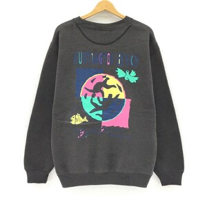 Vintage Yoo Neeh Huntington Beach California Crewneck LongSleeve Sweatshirt BigLogo Vintage Men Clothing / Beach Style / M