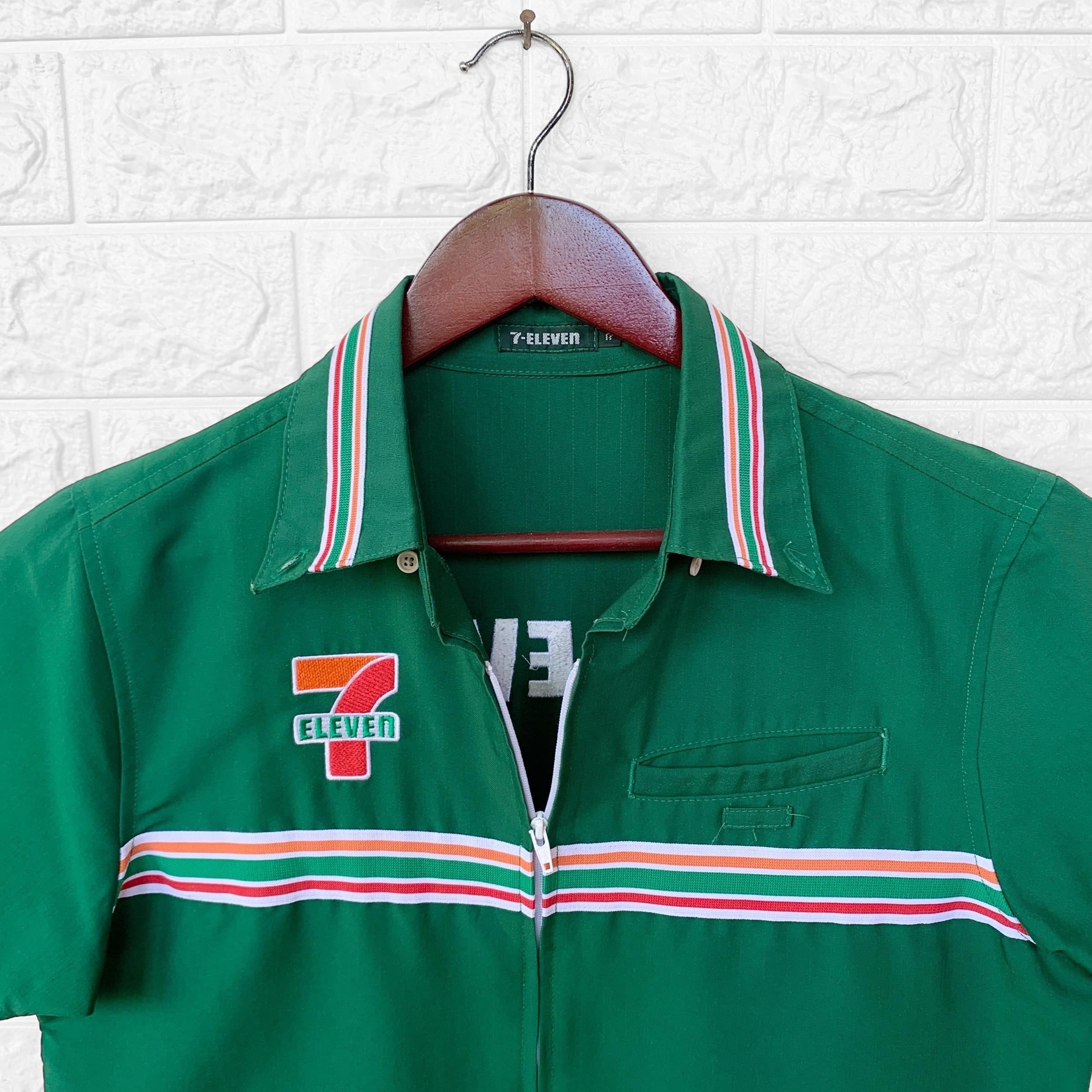 Vintage Seven Eleven Uniform Workers Zipper Shirt Made in