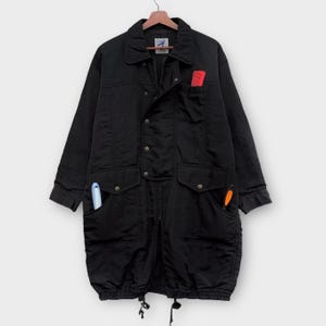 ISSEY MIYAKE STUDIO Vintage Military Parka - Nylon Long Jacket With Snap Button Zip - Japanese Designer / Size L