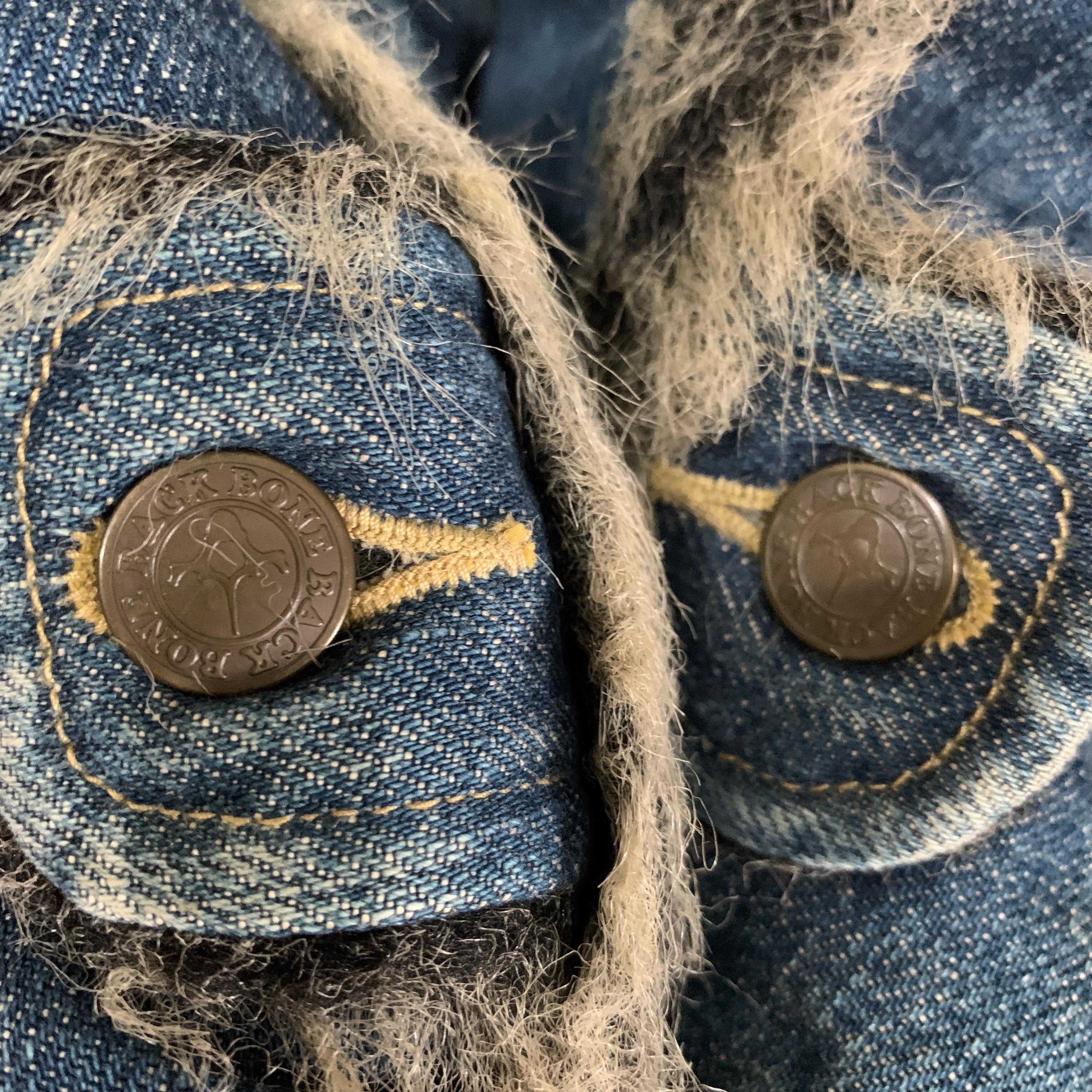 BACK BONE JAPAN Vintage Fake Fur Denim Jacket - Japanese Fashion
