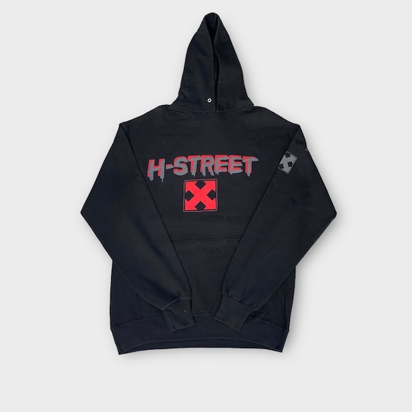 Extremely Rare! Vintage 90s H STREET Hoodie Sweatshirt Big Logo / Vintage Skateboard Style / Tony Magnusson / Matt Hensley / M