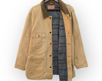 Vintage 1990s 70742 - 62 Levis Usa Work Wear Duck Canvas Blanket Lined Chore Jacket Vintage Mens Clothing / XL
