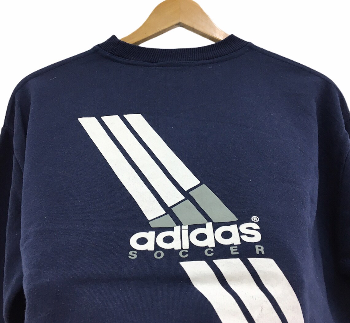 Raro Vintage 90s Adidas Soccer Crewneck Long Sleeve Etsy