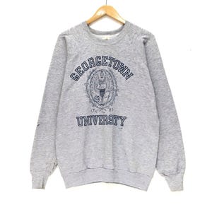 Rare! Vintage 1980s Fruit Georgetown University Crewneck LongSleeve Sweatshirt BigLogo University PullOver / university Fashion / Medium