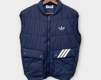 90s adidas フィンランド製＜ビッグサイズ中綿ダウンベスト＞M2268s Vintage 90's Adidas Brown Puffer Vest - Small - Etsy