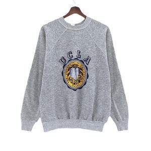 Rare! Vintage 1970s Ucla University Of California LA Crewneck Sweatshirt Velvet Logo / University Fashion / Medium