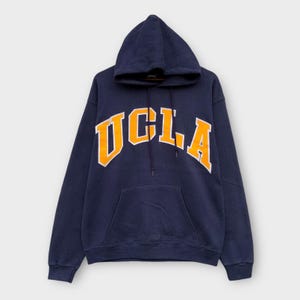 Rare! Vintage 90s Soffe Ucla University California LA Hoodie Sweatshirt Embroidered Logo Vintage Clothing University Fashion / Medium
