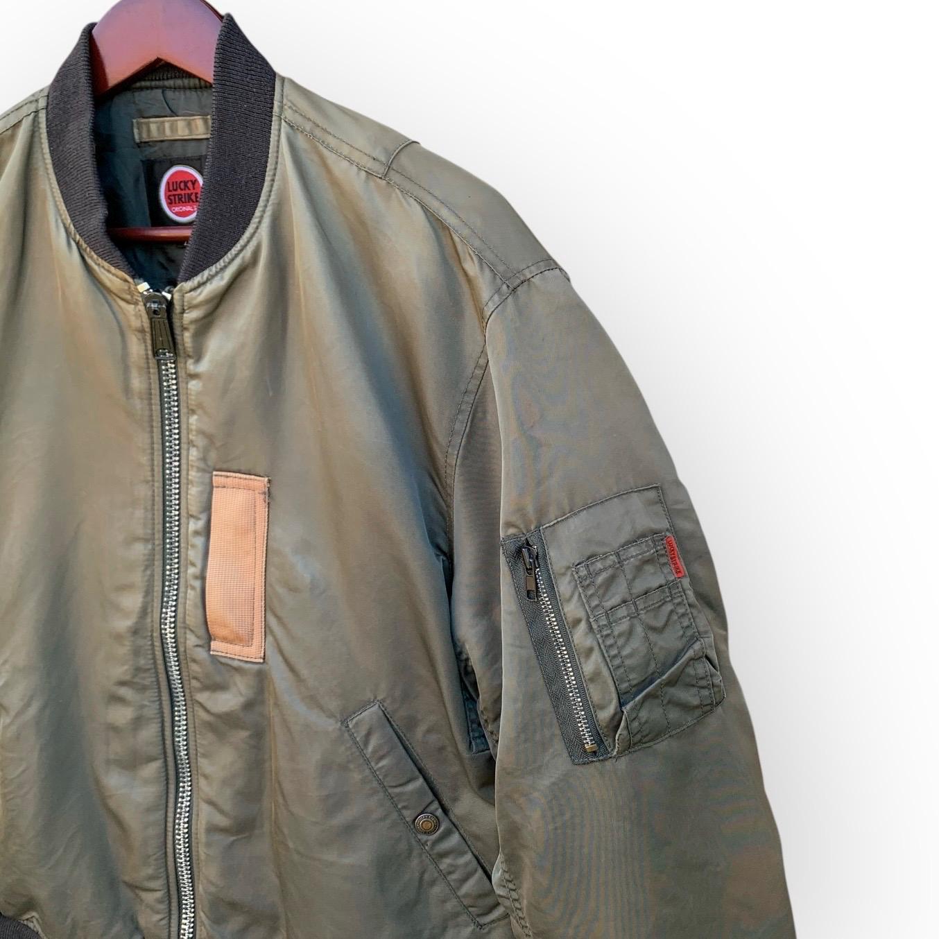 Vintage Faded Lucky Strike Flight Bomber Jacket Lucky Strike