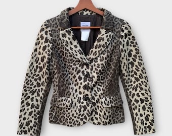 Vintage moschino Cheap And Chic Leopard Print Women Jacket Animal Print Made In Italy Vintage 1990s Clothing Designer / Size XS