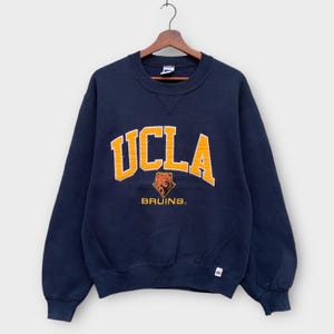Rare! Vintage 90s Russell Ucla Bruins University California Crewneck Sweatshirt Embroidered Logo Vintage Clothing University Fashion /Small