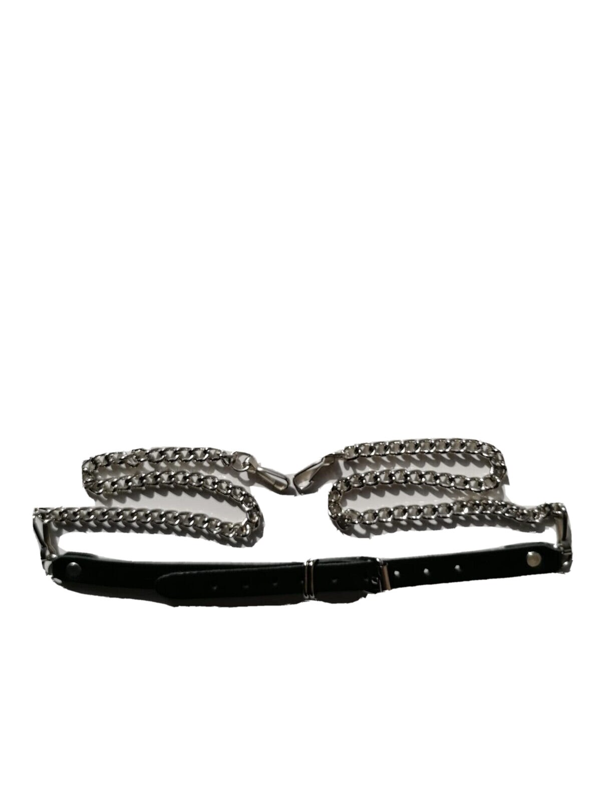 Cntura Monogram Nera N Pelle Con Catena E Nappna N Metallo Dorato - Foto 4