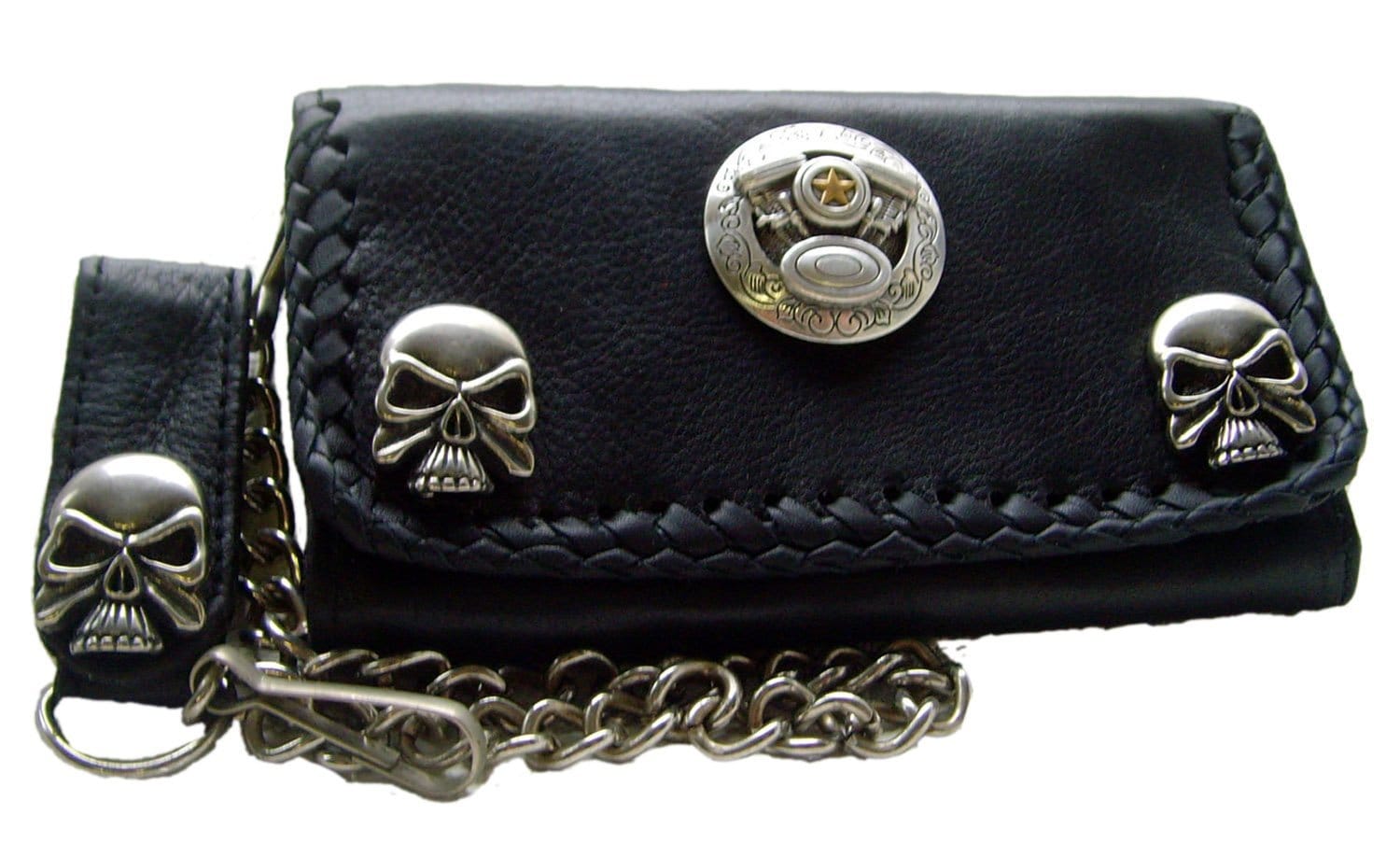 Ofertas Flash Del Dia Premium Hoy Cartera Biker Con Cadena Cromo