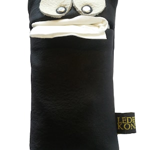 Taschentuchwichtel Taschentuchetui Lederetui Leder-Taschentuchhülle Tempohülle Tempoetui Taschentuchbox Leder-Taschentuch-Schutz schwarz