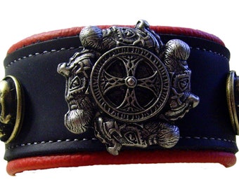 Lederarmband Wikingerkreuz 2-Farbig Armband Viking