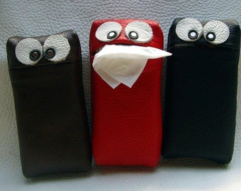 Tissue gnome Tissue case Leather case Leather tissue cover Tempo cover Tempo case Tissue box Leather tissue protector