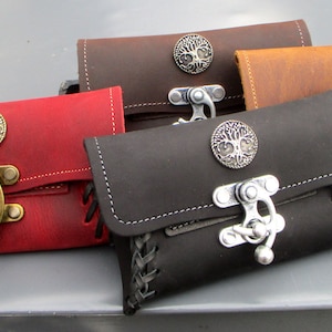 Leather tobacco bag rolling bag tobacco pouch tobacco case world tree