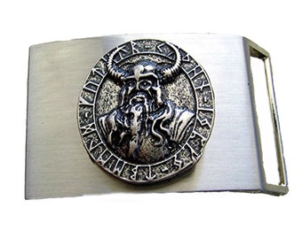 Koppel Odin-Amulett Gürtelschnalle Buckle Gürtelschließe außen ca. 7 x 4,5 cm Gürtelaufnahme 4cm